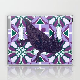 Cute axolotl - purple and green Laptop Skin