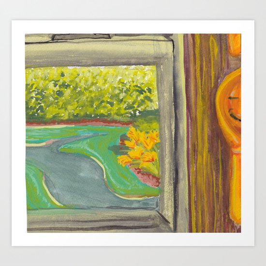 Kitchen Window with Happy Spoon Art Print