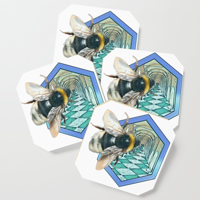 Bee on porticoes in the hive Coaster