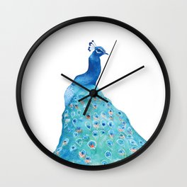 Peacock, teal bird, watercolor painting, home decor Wall Clock | Wallart, Royalbird, Animal, Teal, Graphic, Digital, Decor, Nature, Watercolor, Wildlife 