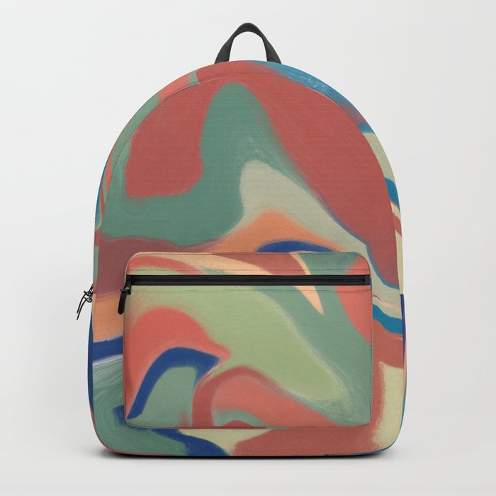 Rainbow marble liquid abstract Backpack