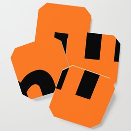letter M (Black & Orange) Coaster