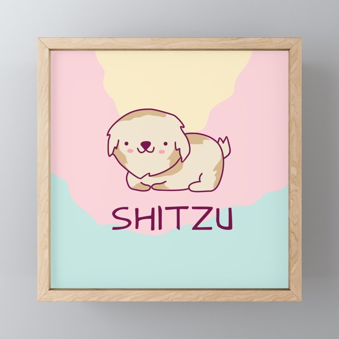 Shitzu Dog Framed Mini Art Print