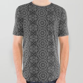 Liquid Light Series 16 ~ Grey Abstract Fractal Pattern All Over Graphic Tee