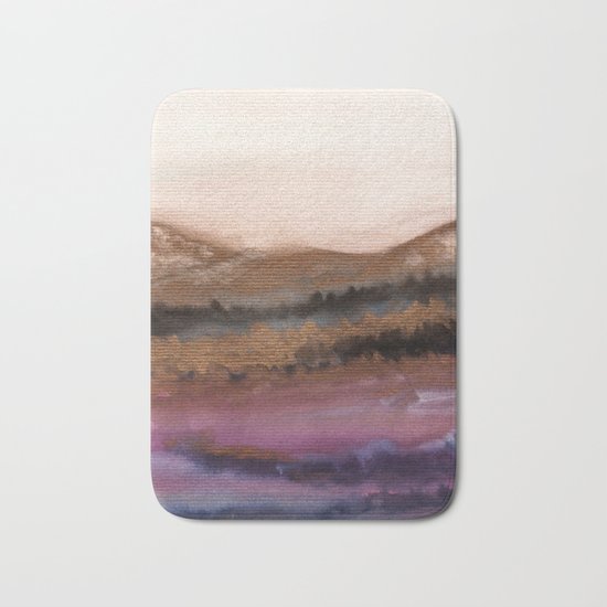 Watercolor abstract landscape 19 Bath Mat