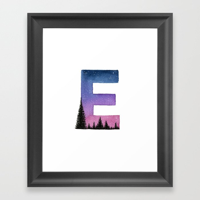 Galaxy Alphabet Series: E Framed Art Print