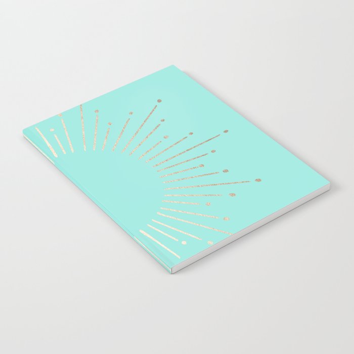 Simply Sunburst in Tropical Sea Blue Notebook