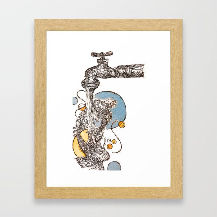 Faucet Fish Framed Art Print