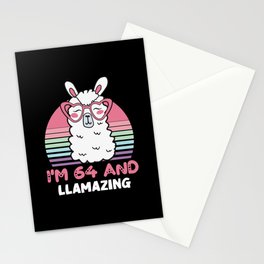 64 Year Old Bday Llamazing 64th Birthday Llama Stationery Cards | Outfit, Member, Leggings, Humorous, Perfect, Apparelusa, Matches, Casual, Design, Shorts 