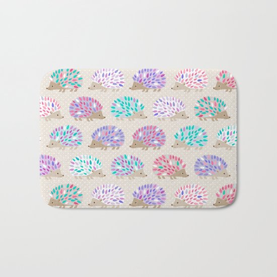 Hedgehog polkadot Bath Mat