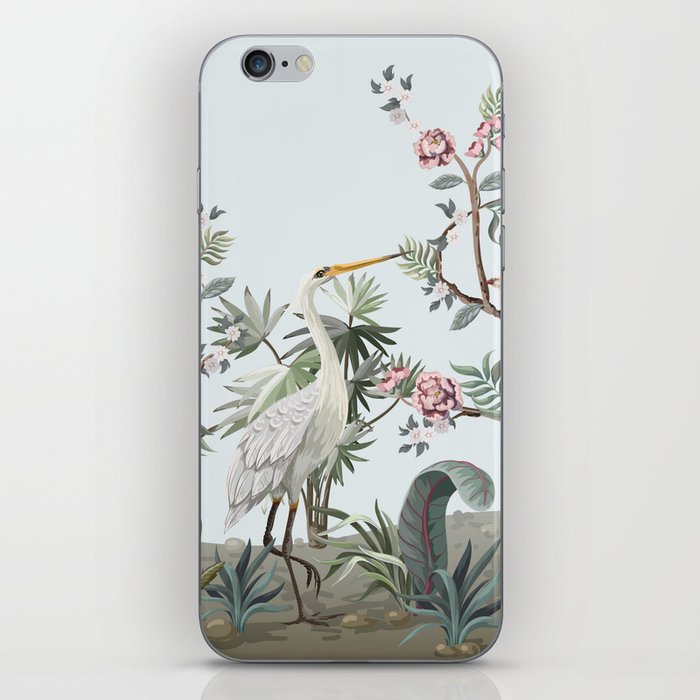 Border in chinoiserie style with storks and peonies. Vintage.  iPhone Skin