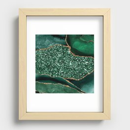 Agate Glitter Ocean Texture 13 Recessed Framed Print