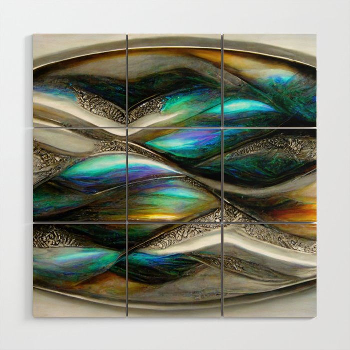 Mother Of Pearl Waves Wood Wall Art