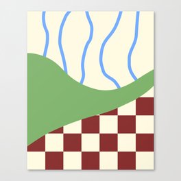 Checked simple line colorblock 1 Canvas Print