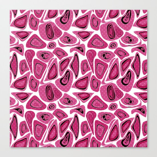 Abstract raspberry black pattern. Canvas Print