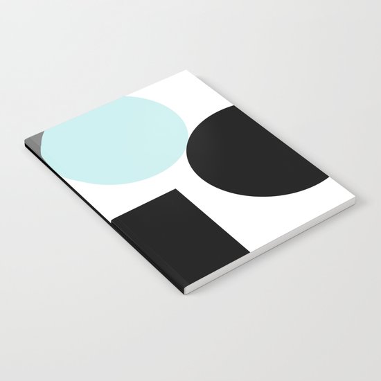 An abstract geometric pattern . Geometric shapes . Black sky blue white pattern . Notebook
