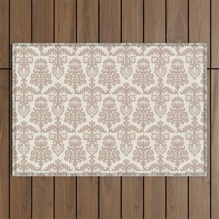 Strawberry Chandelier Pattern 550 Beige and Tan Outdoor Rug