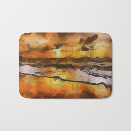 Abstract Geometric Sunset Bath Mat