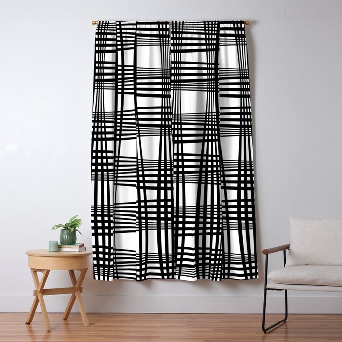 Gingham Style // Black on White Blackout Curtain by GiGi Society6