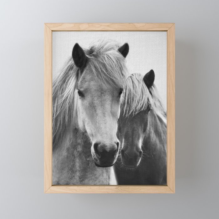 Horses - Black & White 7 Framed Mini Art Print