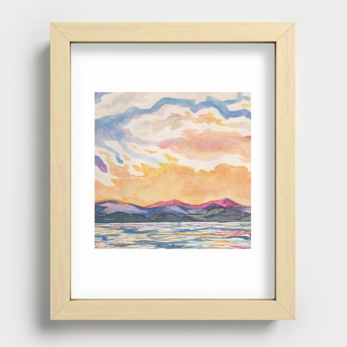 Purple Mountains Recessed Framed Print