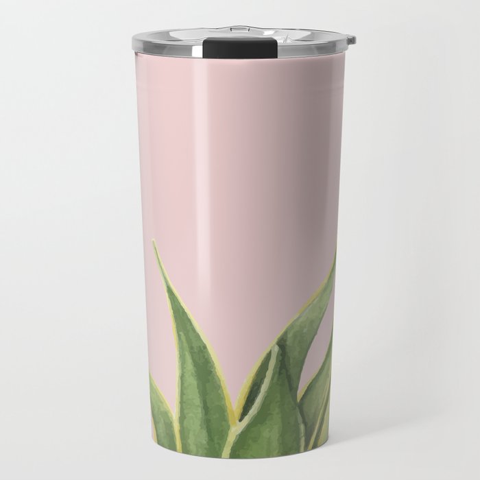 Botanical Plant Blush Pink Travel Mug