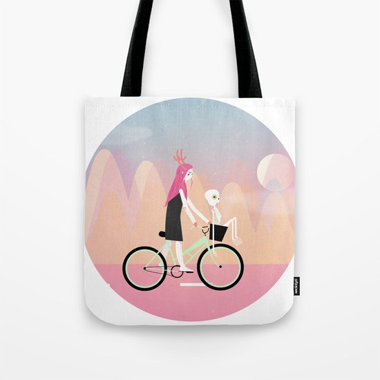 girl on wheels Tote Bag