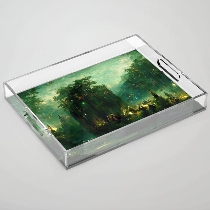 Walking into the forest of Elves Acrylic Tray