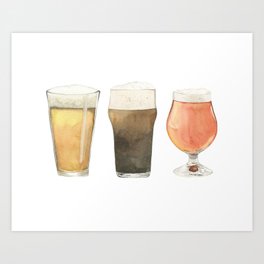 The Three Beers Art Print