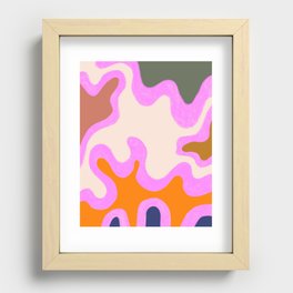 70s Colorful Retro Liquid Swirls Composition Recessed Framed Print