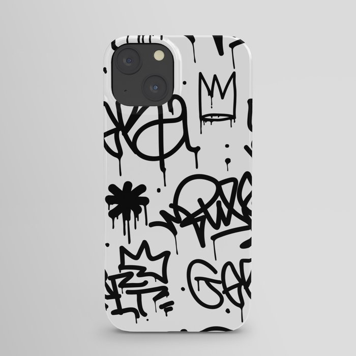 Crowns & Graffiti pattern iPhone Case