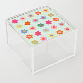 Colorful Flowers Vintage Floral Acrylic Box