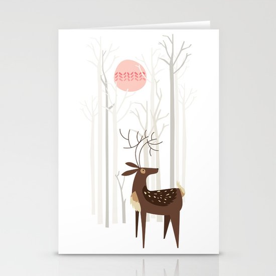 Reindeer of the Silver Wood Stationery Cards