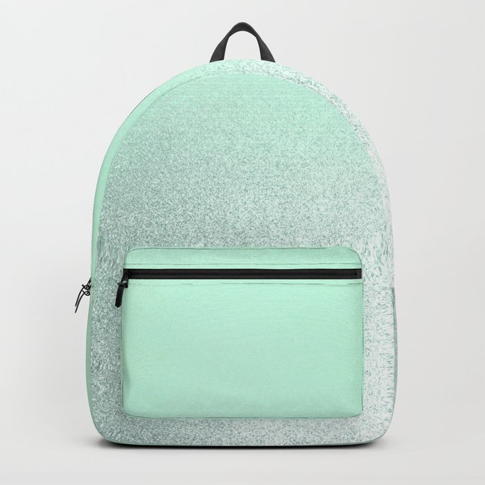 Elegant neo mint pastel green ombre glitter Backpack by Pink Water