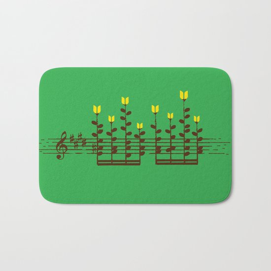 Music notes garden Bath Mat