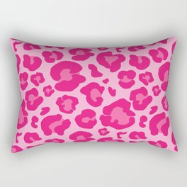Pink Leopard Print Pattern Wallpaper - Preppy Aesthetic Rectangular Pillow