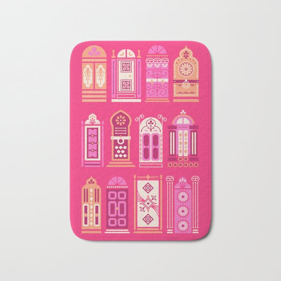 Moroccan Doors – Pink Palette Bath Mat