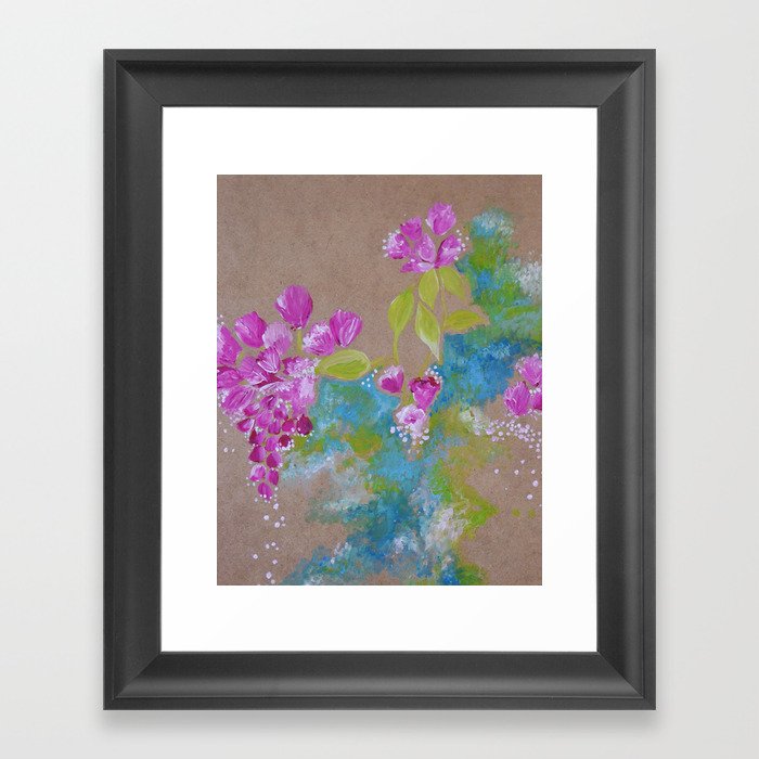 Magenta Blossoms Framed Art Print