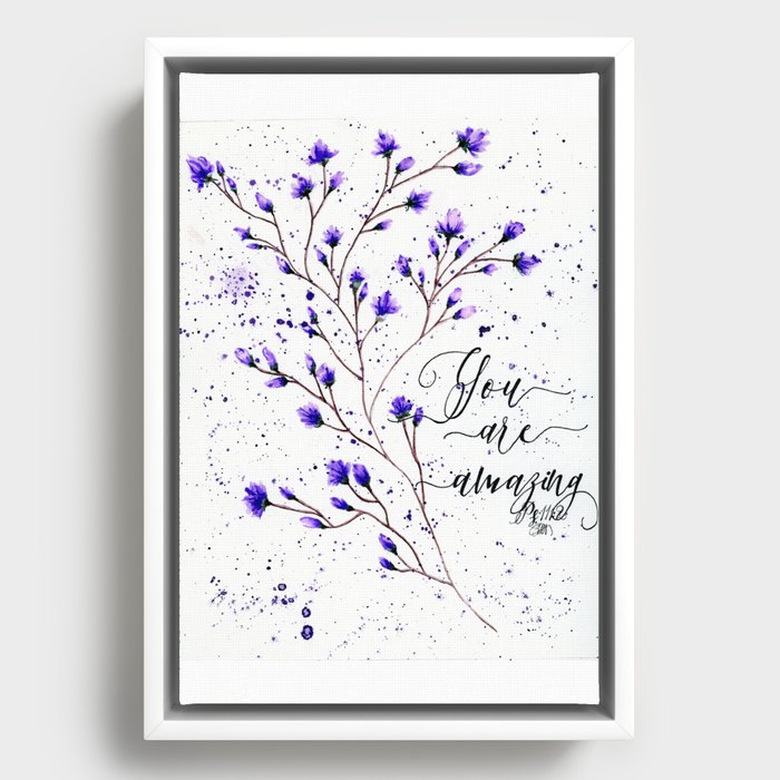 purple flowers Framed Canvas