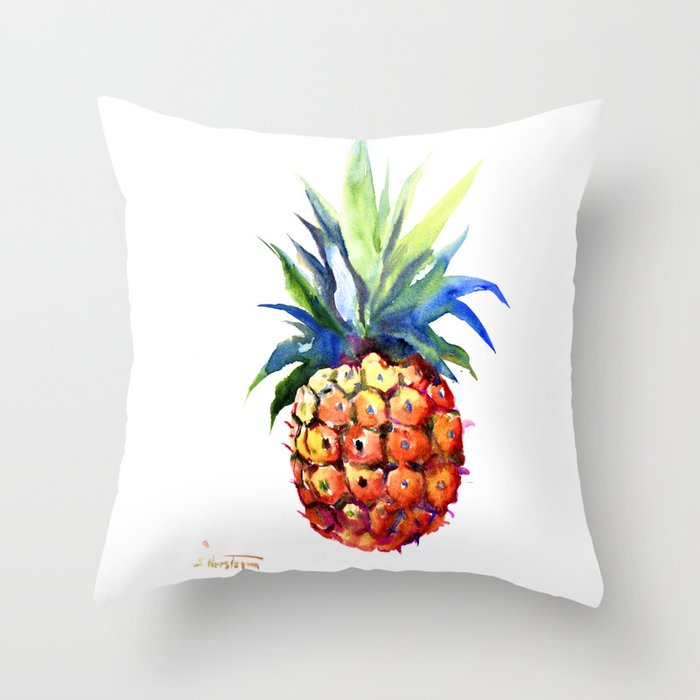 Pineapple, pina-colada, pineapple kitchen tropical design Throw Pillow