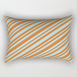 [ Thumbnail: Chocolate & Powder Blue Colored Stripes/Lines Pattern Rectangular Pillow ]