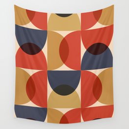 Colorful Mid Century Pattern Design Wall Tapestry