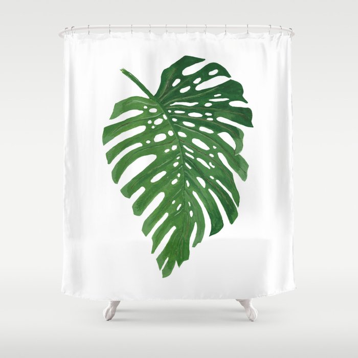 Monstera Leaf Shower Curtain By Helenaart Society6
