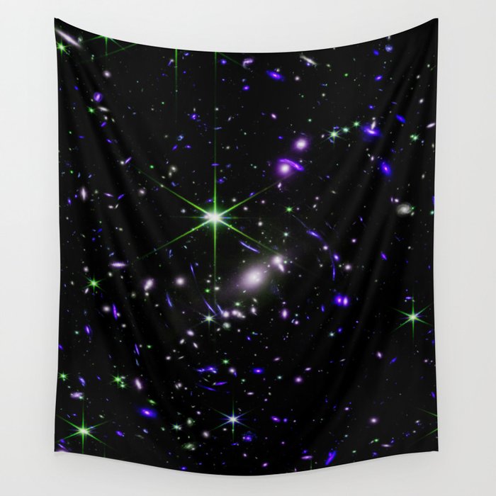 Galaxies of the Universe indigo blue green Wall Tapestry