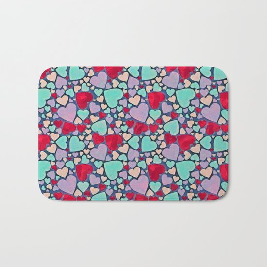 Sweet hearts mosaic pattern Bath Mat