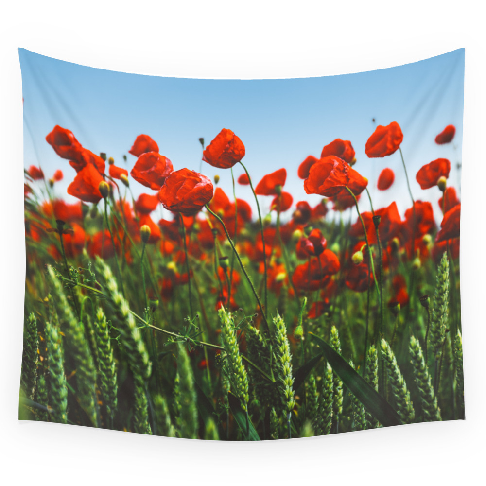 Poppy Field Wall Tapestry by thebackporch