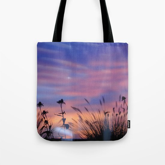 LOOK OUTSIDE - Flowers & Sunset #1 #art #society6 Tote Bag