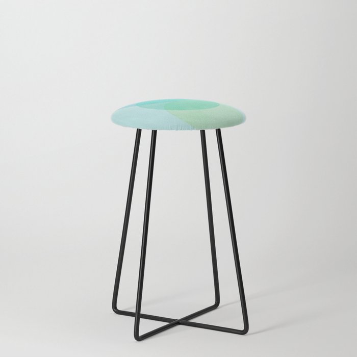 Abstraction_RAY_LIGHT_CIRCLE_BLUE_GREEN_NATURE_POP_ART_0531A Counter Stool