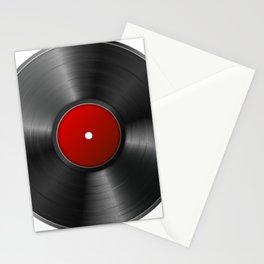 Black And Red Retro Music Vynil High Resolution Stationery Card