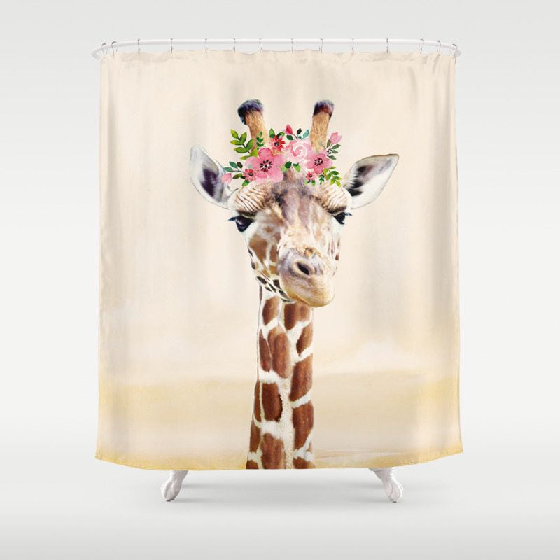 African Animal Bath Curtain for Bathroom Details about   Cartoon Giraffe Shower Curtain Sets 